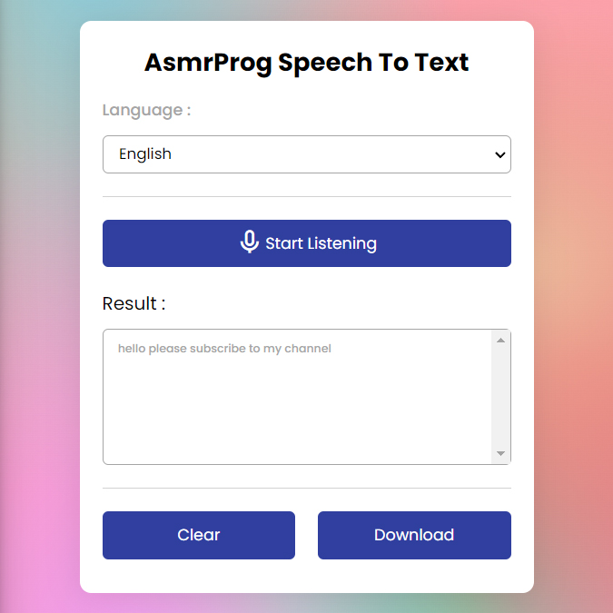 Speech To Text
